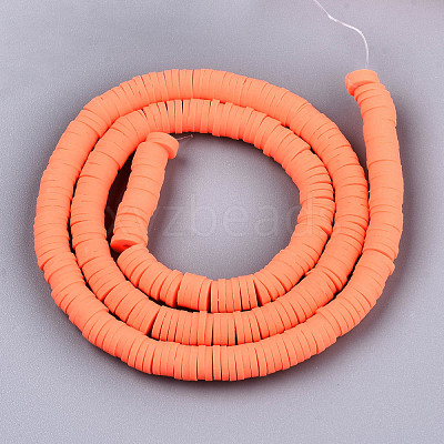 Handmade Polymer Clay Beads Strands CLAY-R089-6mm-124-1