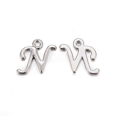 Platinum Plated Alloy Letter Pendants LS-PALLOY-J718-01P-N-1
