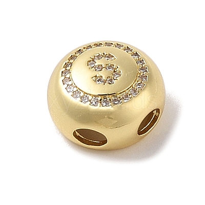 Rack Plating Brass & Cubic Zirconia Pendants KK-Z047-07G-S-RS-1