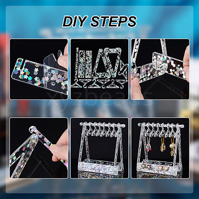 1 Set Transparent Acrylic Earring Display Stands EDIS-PH0001-31-1