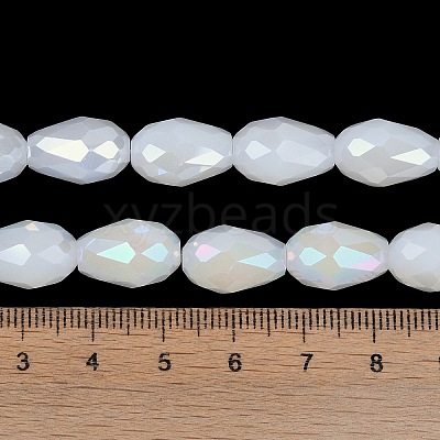 Opaque Solid Color Electroplate Glass Beads Strands EGLA-N013-J4mm-B03-1