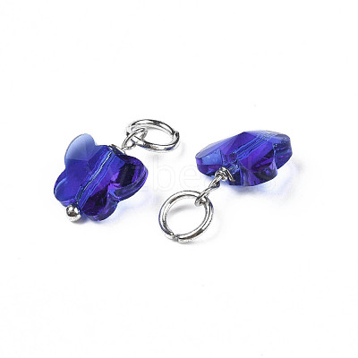 Faceted Transparent Glass Charms GLAA-T024-06C-1