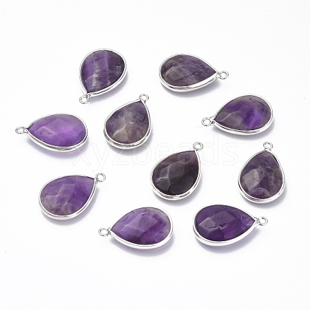 Natural Amethyst Pendants G-R469-03B-1