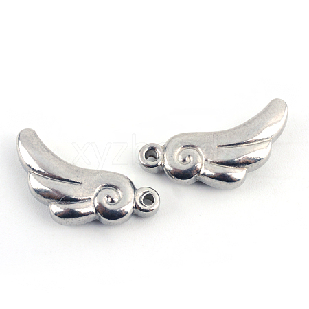 Tarnish Resistant 201 Stainless Steel Wing Charms STAS-Q192-29-1