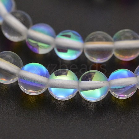 Round Synthetic Moonstone Beads Strands G-M210-10mm-11-1