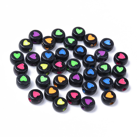 Opaque Black Acrylic Beads X-MACR-S273-40-1