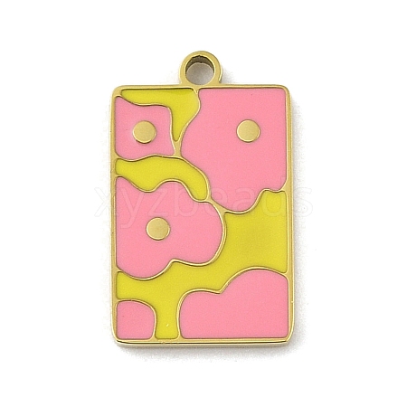 304 Stainless Steel Enamel Pendants STAS-U039-10G-1