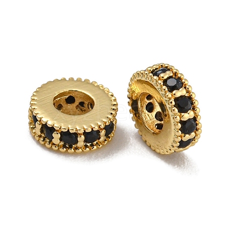 Rack Plating Brass Micro Pave Cubic Zirconia Beads KK-U030-30G-02-1