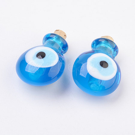 Handmade Lampwork Perfume Bottle Pendants LAMP-P044-H03-1