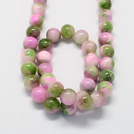 Natural Dyed Persian Jade Gemstone Bead Strands G-R271-10mm-XP25-1