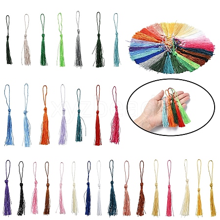 60Pcs 30 Colors Polyester Tassel Decorations AJEW-YW0001-20-1