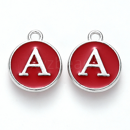 Platinum Plated Alloy Enamel Charms LS-ENAM-S118-03A-P-1