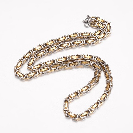 201 Stainless Steel Byzantine Chain Necklaces NJEW-K062-02C1-5mm-1