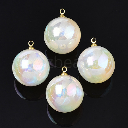 ABS Plastic Imitation Pearl Pendants PACR-T015-07C-1