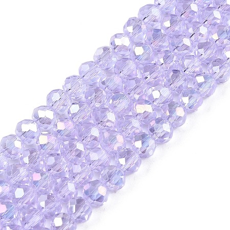 Electroplate Glass Beads Strands X-EGLA-A044-T4mm-B17-1