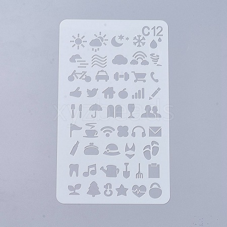 Plastic Reusable Drawing Painting Stencils Templates DIY-WH0047-12-1