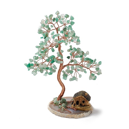 Natural Green Aventurine Tree Display Decoration DJEW-G027-04RG-03-1