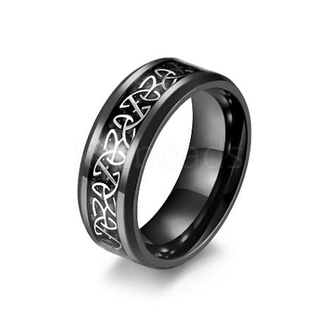 Titanium Steel Triquetra/Trinity Knot Finger Rings for Men Women PW-WG54165-06-1