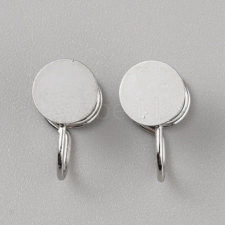 Brass Spiral Pad Ear Cuff Findings LS-EJEW-WH0033-23P-1