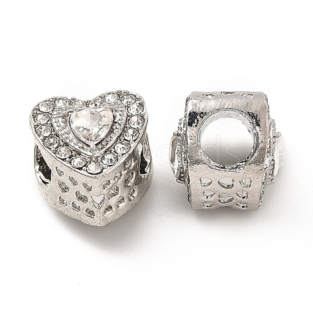 Rack Plating Alloy Crystal Rhinestone European Beads PALLOY-P289-41P-1