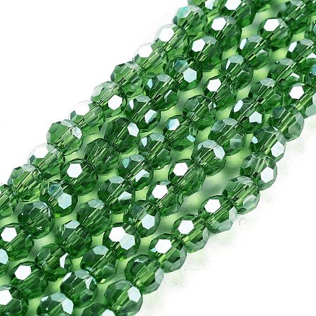 Electroplate Transparent Glass Beads Strands EGLA-A035-T6mm-A11-1