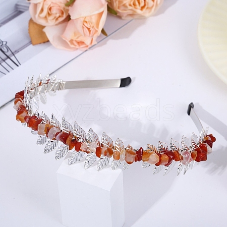 Natural Carnelian Hair Bands PW-WG137AD-10-1