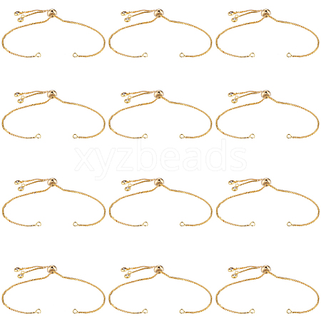 SOFPLATE 12Pcs Rack Plating Adjustable Brass Slider Bracelet Making KK-SP0001-80G-1