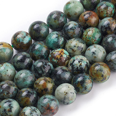 Natural African Turquoise(Jasper) Beads Strands X-TURQ-G037-10mm-1