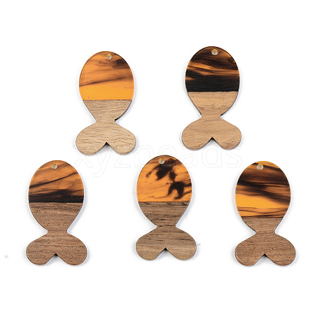 Resin & Walnut Wood Pendants RESI-S389-053A-A01-1