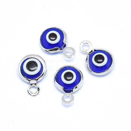 Handmade Evil Eye Lampwork Charms KK-F764-13P-04-1