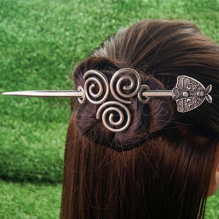 Antique Silver Viking Hair Sticks Hair Pin PW-WG2F806-12-1