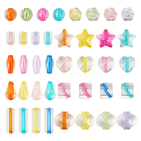  200Pcs 10 Styles Transparent Acrylic Beads TACR-TA0001-28-1