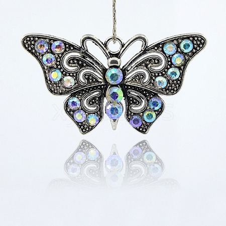 Vintage Butterfly Pendant Necklace Findings TIBE-M001-80F-1