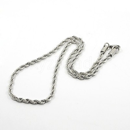 Tarnish Resistant Rope Chain Necklace for Men NJEW-F027-42-C-1