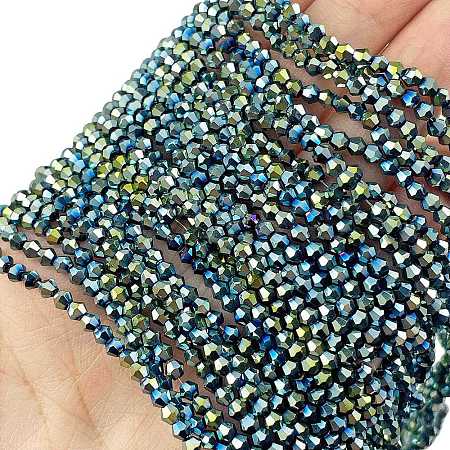 Transparent Electroplate Glass Beads Strands EGLA-A039-T2mm-UA06-1