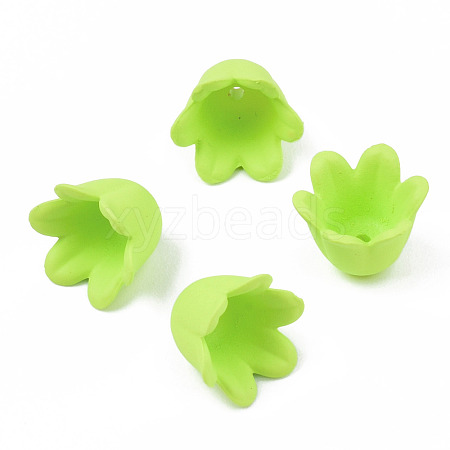 Rubberized Style Opaque Acrylic Bead Caps ACRP-T010-01D-1