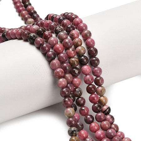 Natural Rhodonite Beads Strands G-F820-K08-6mm-1