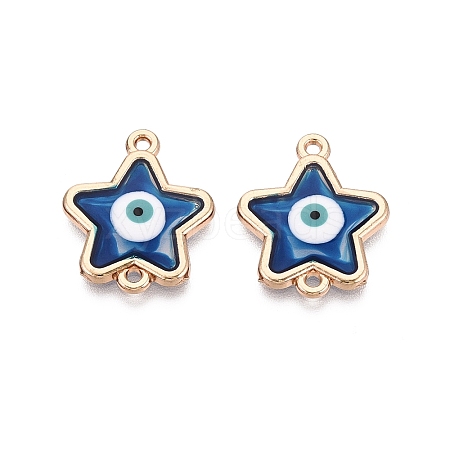 Alloy Enamel Blue Evil Eye Links Connector Charms with Resin ENAM-N071-03B-G-1