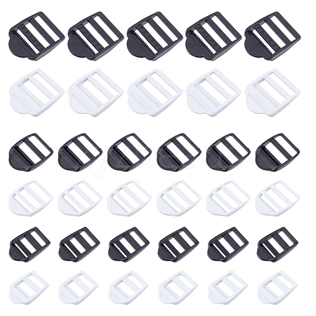 100Pcs 6 Styles POM Plastic Ladder Lock Slider Buckles FIND-FH0016-64-1