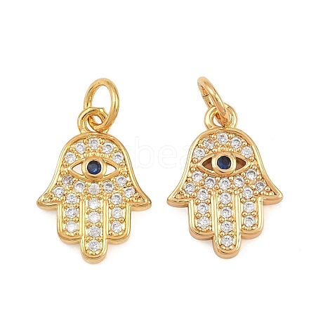 Brass Micro Pave Cubic Zirconia Charms CU-CBAB719-04G-B-1