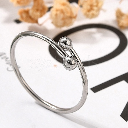 304 Stainless Steel Open Cuff Rings for Women RJEW-F170-03P-05-1