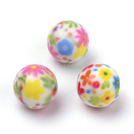 Opaque Printed Acrylic Beads MACR-S271-10mm-22-1