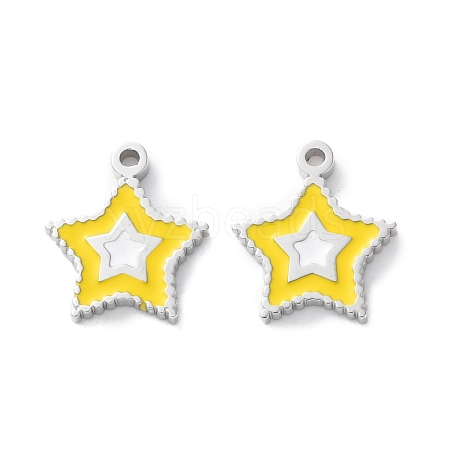 304 Stainless Steel Enamel Charms STAS-M102-20P-02-1