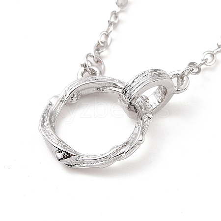 Interlocking Double Rings Pendant Necklace NJEW-G073-07B-P-1