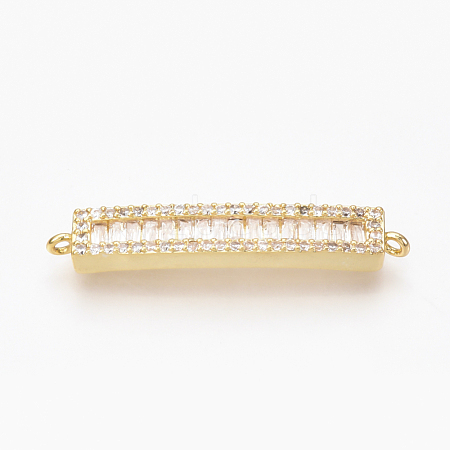 Brass Micro Pave Cubic Zirconia Links ZIRC-T004-66G-1