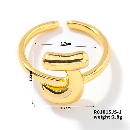 Fashionable Letter Brass Open Cuff for Women UR6840-10-1