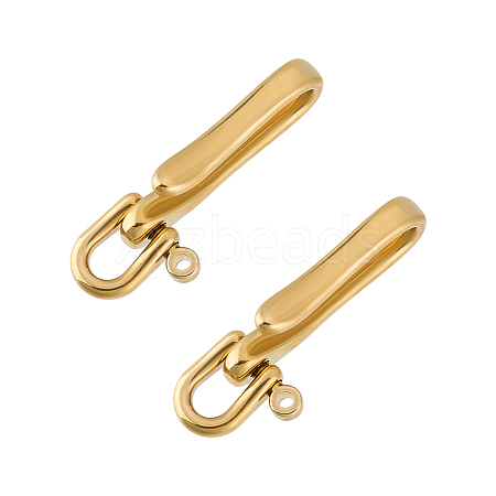 2Pcs Brass Shackle Clasps KK-PH0012-62B-G-1