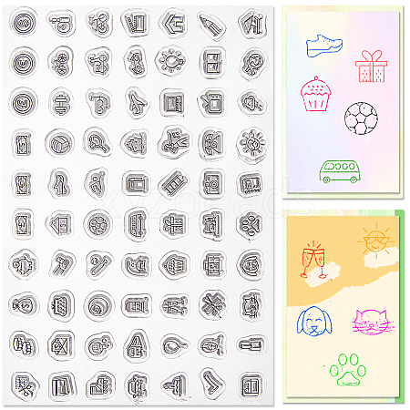 Daily Theme Transparent Silicone Stamps Set DIY-WH0028-69B-1