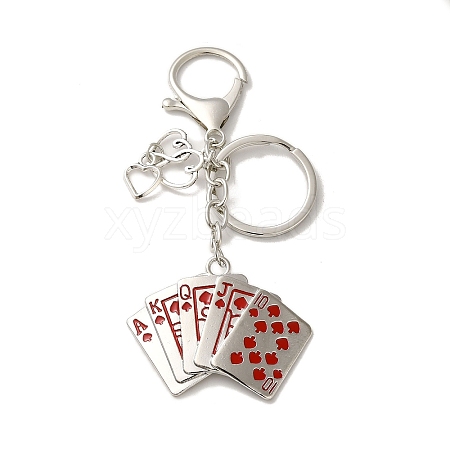 Alloy Playing Card Keychains KEYC-A013-01A-02-1