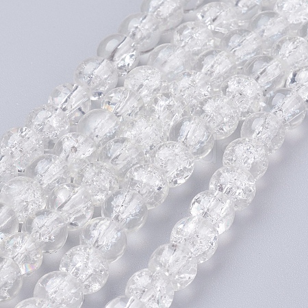 Crackle Glass Beads Strands X-CCG-Q001-6mm-01-1